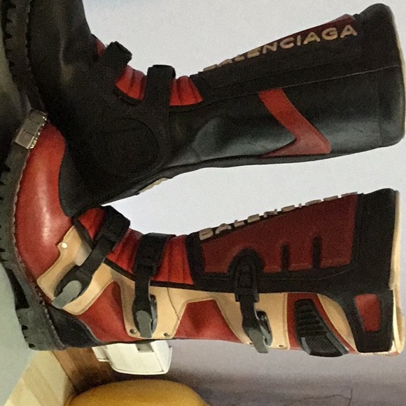 Balenciaga Leather Motorcycle Boots - Picture 6 of 8